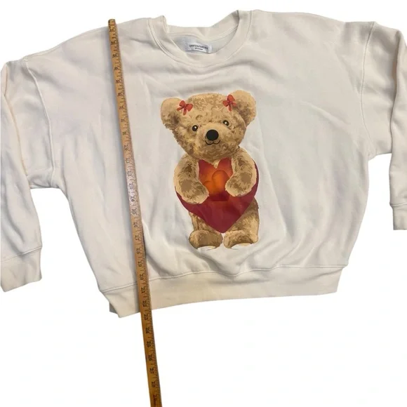Grayson Threads Teddy Bear Graphic Sweatshirt Cream Size L - Picture 2 of 6